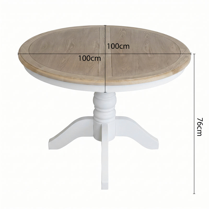 French Provincial Louis Extendable Round Dining Table