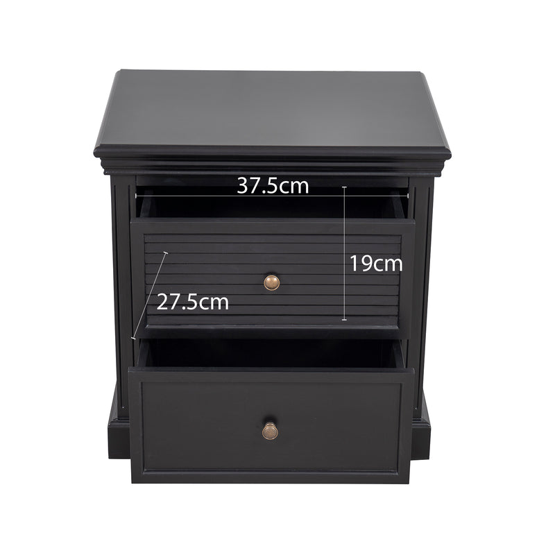 Hamptons Coastal Seaside 2 Drawer Bedside Table(Upgraded Height)