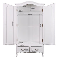 French Provincial Louis 2 Drawer Wardrobe