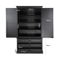 Hamptons Halifax 6 Drawer Wardrobe