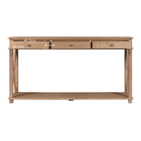 Hamptons Halifax Side Cross 3 Drawer Console Hall Table