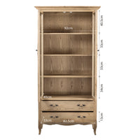French Provincial Display Cabinet & Bookcase Natural Ash/ Modular Design
