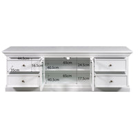 Hamptons Halifax Estate Collection: 3-Piece Hamptons Living Room Suite - 180cm TV Unit & Twin Glass Cabinet Towers