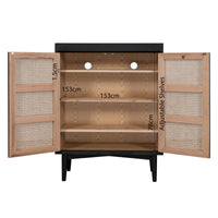 Contemporary Scandinavian Nordic Rattan Storage Cabinet