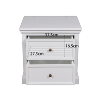 Hamptons Coastal Seaside 2 Drawer Bedside Table