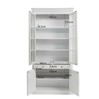 Hamptons Coastal 2 Glass Door Display Cabinet Bookcase