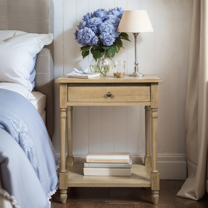 French Provincial Country Bedside Lamp Table