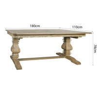 Classic Hamptons Natural Ash Extendable Pedestal Dining Table 180–260cm( Starting 6-8 seater)