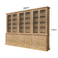 Hampton Halifax 2 Glass Door Hutch Display and Buffet Cabinet Bookcase Cupboard