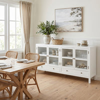 Hamptons Halifax 4 Glass Door Buffet Sideboard