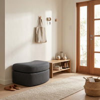 Contemporary Modern Austin Linen Foot Stool Ottoman