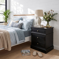 Hamptons Halifax Classic 3 Drawer Bedside Lamp Table