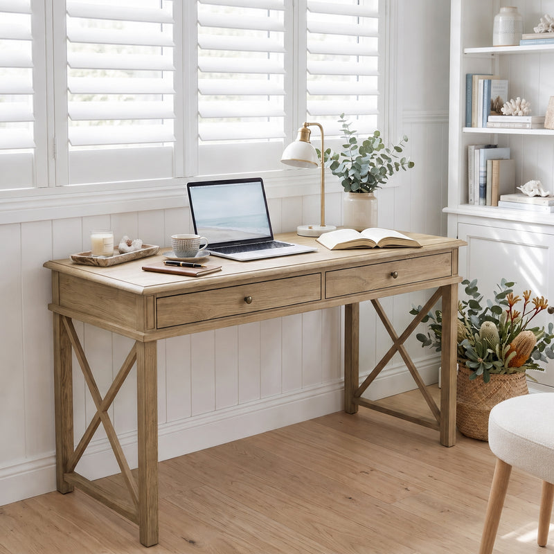 Hamptons Halifax Side Cross Console Hall Table / Study Desk