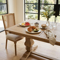 Classic Hamptons Natural Ash Extendable Pedestal Dining Table 180–260cm Solid Hard Wood