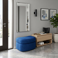 Contemporary Modern Austin Linen Foot Stool Ottoman