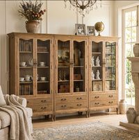 French Provincial Display Cabinet & Bookcase Natural Ash/ Modular Design