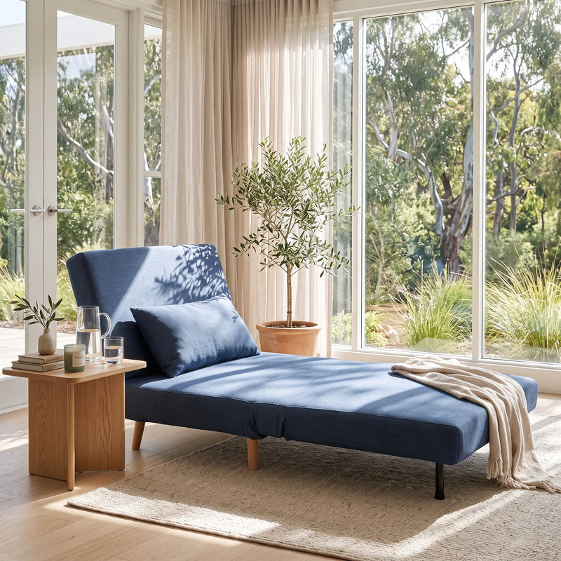Contemporary Modern Siesta 1.5 Seater Versatile linen Lounge Sofa Bed
