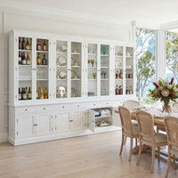 Hampton Halifax 2 Glass Door Hutch Display and Buffet Cabinet Bookcase Cupboard