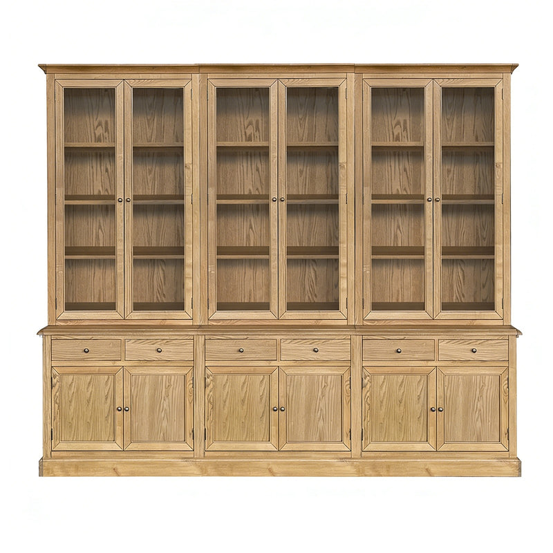 Hampton Halifax 2 Glass Door Hutch Display and Buffet Cabinet Bookcase Cupboard