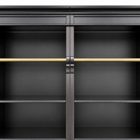 French Provincial Grand Library Bookcase Cabinet with Ladder & Curved Side Detailing Display