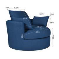 Contemporary Modern Austin Swivel Linen Snuggle Armchair