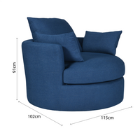 Contemporary Modern Austin Swivel Linen Snuggle Armchair