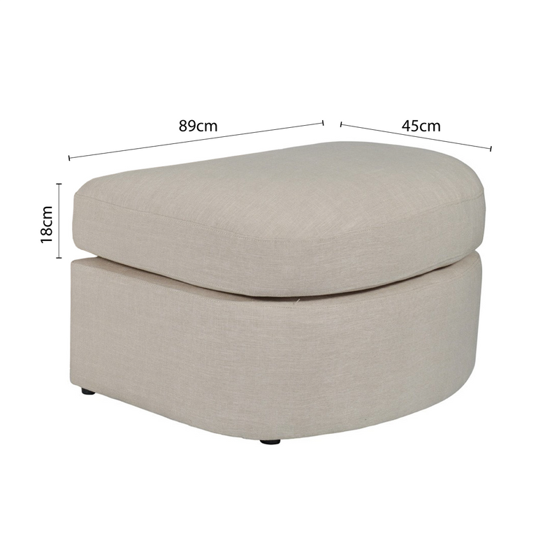 Contemporary Modern Austin Linen Foot Stool Ottoman