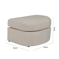 Contemporary Modern Austin Linen Foot Stool Ottoman