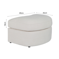 Contemporary Modern Austin Linen Foot Stool Ottoman