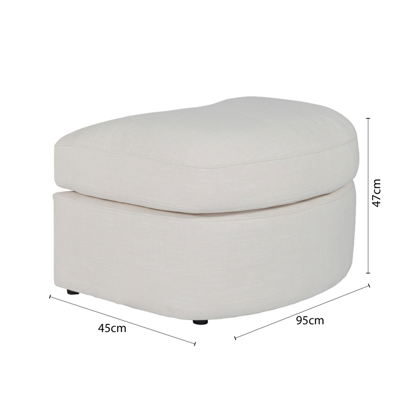 Contemporary Modern Austin Linen Foot Stool Ottoman