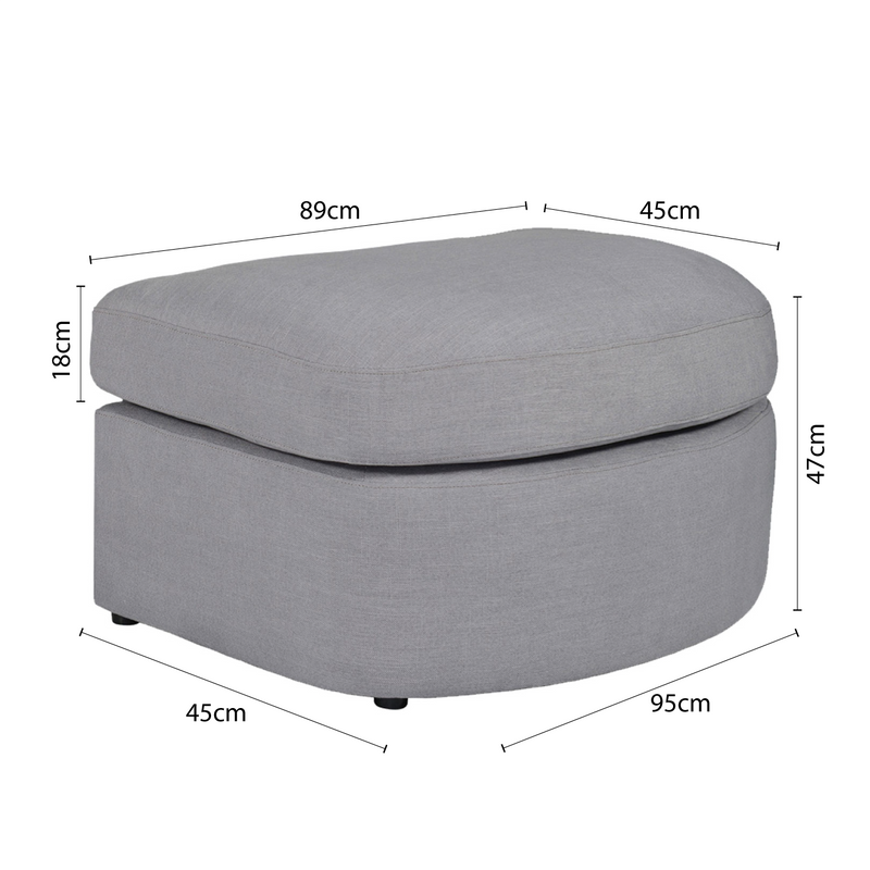 Contemporary Modern Austin Linen Foot Stool Ottoman