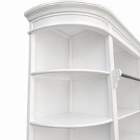 French Provincial Grand Library Bookcase Cabinet with Ladder & Curved Side Detailing Display