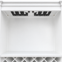 Hamptons Glass Door Display Wine Bar & Drink Cabinet with Storage, Lattice Wine Rack,Glass Holders & Bottle Trays 110cm Wide