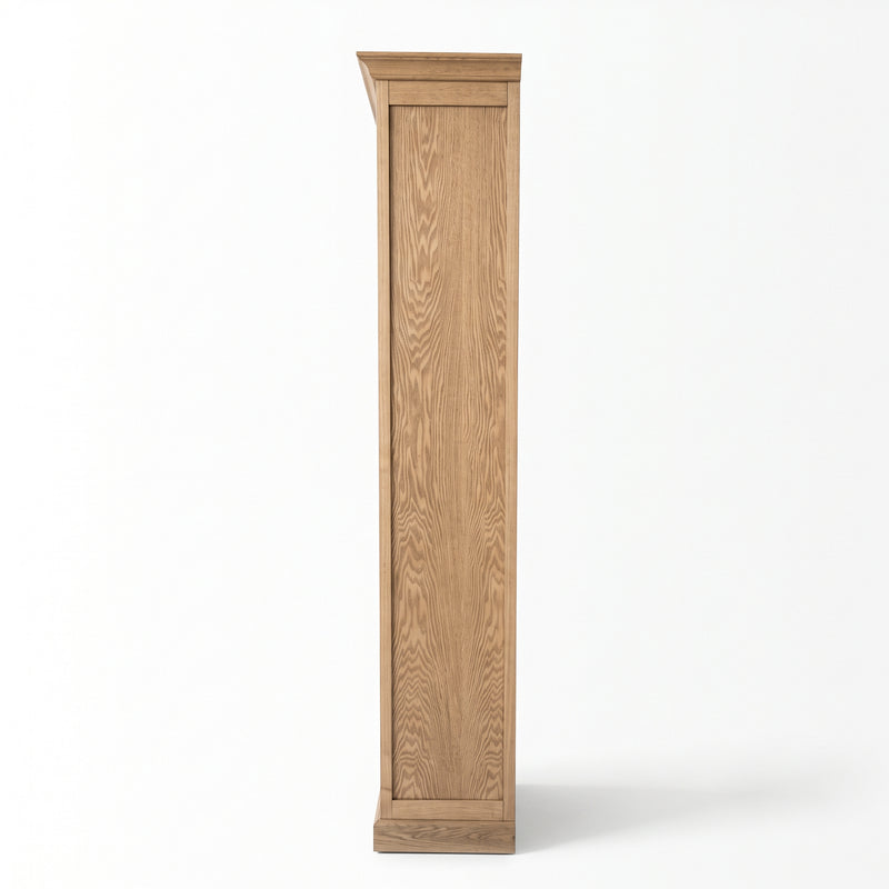 Hamptons Glass Door Display Wine Bar & Drink Cabinet with Storage, Wine Rack, Glass Holders & Pull-Out Trays 110cm Wide