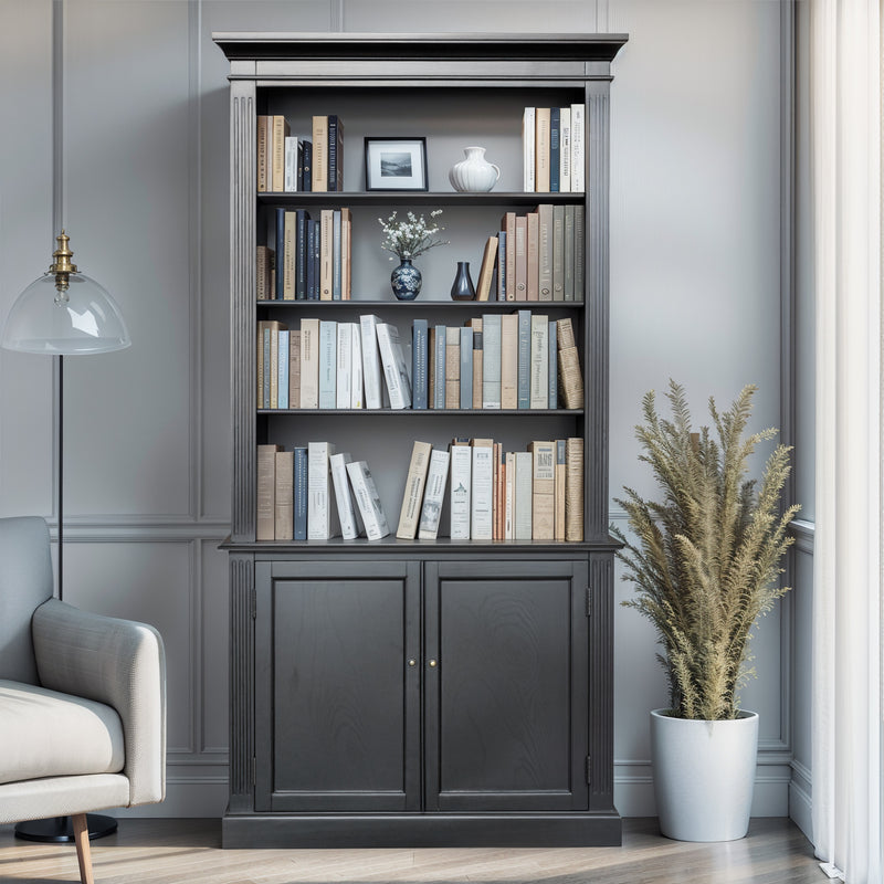 Hamptons Halifax Buffet and Hutch Library Bookcase Cabinet