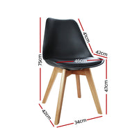 Artiss Dining Chairs Set of 4 Leather Plastic DSW Replica Wooden Black