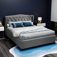 Artiss Bed Frame Queen Size Grey PIER