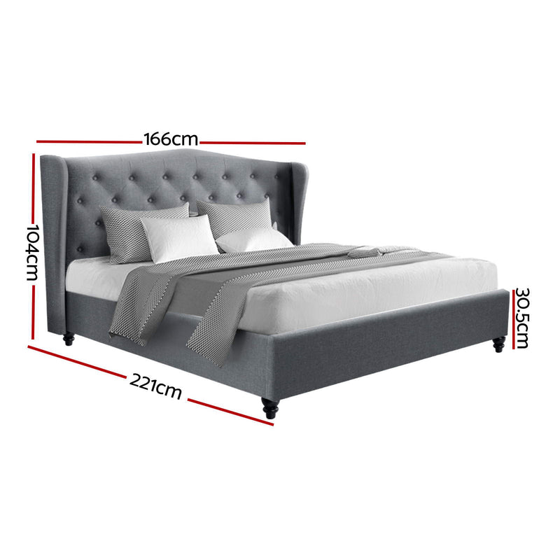 Artiss Bed Frame Queen Size Grey PIER