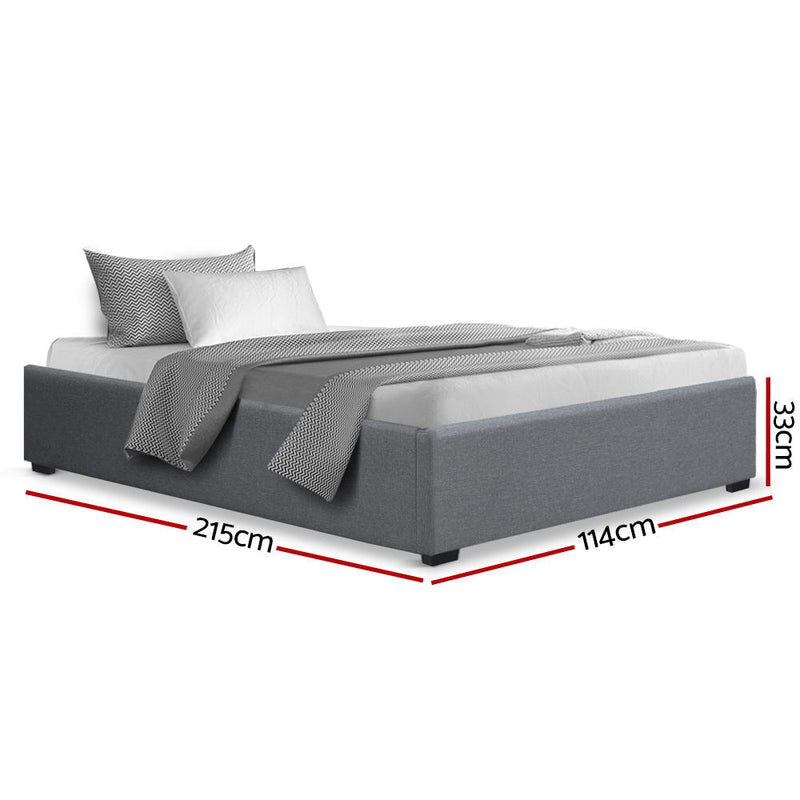 Artiss Bed Frame King Single Size Gas Lift Base Grey TOKI