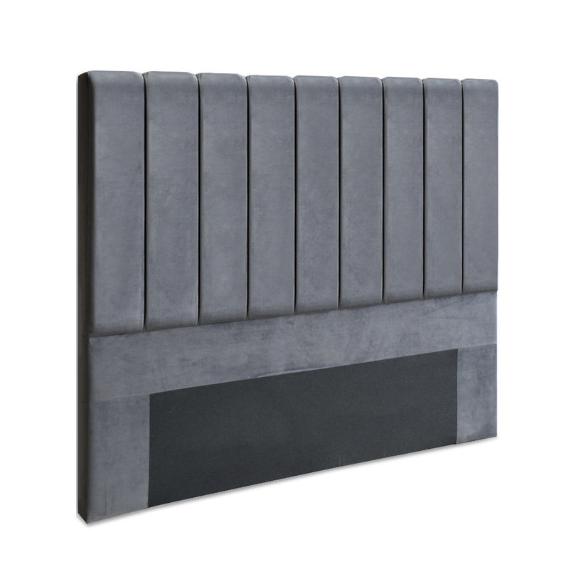 Artiss Bed Head Headboard Queen Velvet - VELA Grey