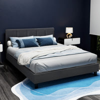 Artiss Bed Frame Queen Size Charcoal TINO