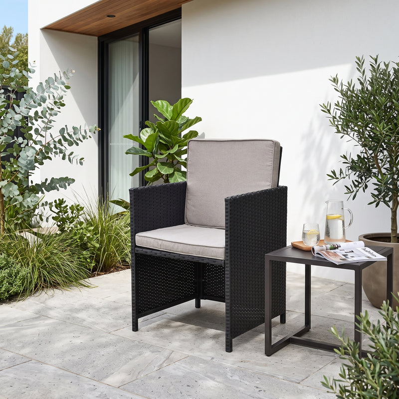 Outdoor Living Havana Wicker Rattan Dining Chair with cushion