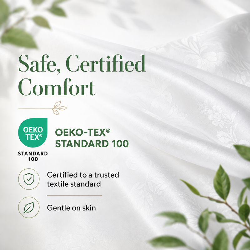 Monnalisa Goodnight Collection 100% Pure Cotton 4-Piece Bedding Set – Floral White Quilt Cover, Flat Sheet & Pillowcases x 2 | OEKO-TEX® Certified