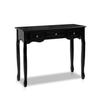 Artiss Console Table 3 Drawers Black Hamptons