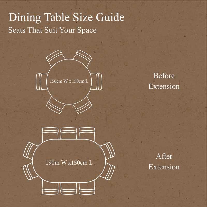 Hamptons Sorrento 150-190cm Round Extendable Trestle Dining Table