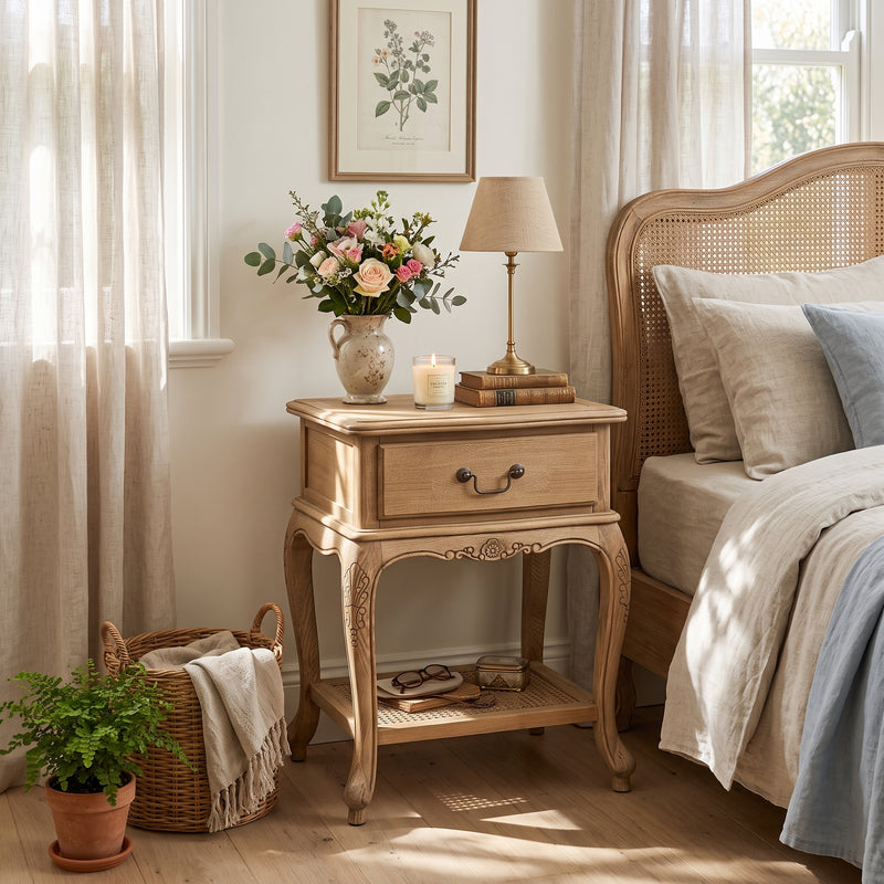 French Provincial Provence Bedside Lamp Table