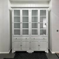 Hamptons Coastal Glass Display Cabinet Bookcase