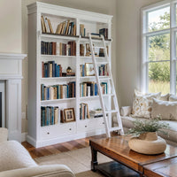 Hamptons Halifax Open Library Bookcase with Ladder 170cm