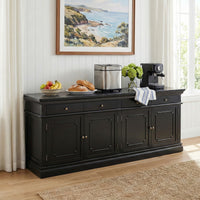 New England Hamptons 4 Drawers 4 Doors Sideboard Buffet & Console Cabinet