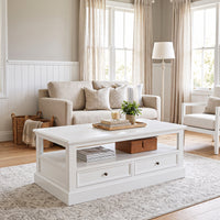 Hamptons Coastal 2 Drawers Coffee Table
